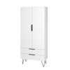 Manhattan Comfort Beekman 67.32 Tall Cabinet with 6 Shelves in White 401AMC198